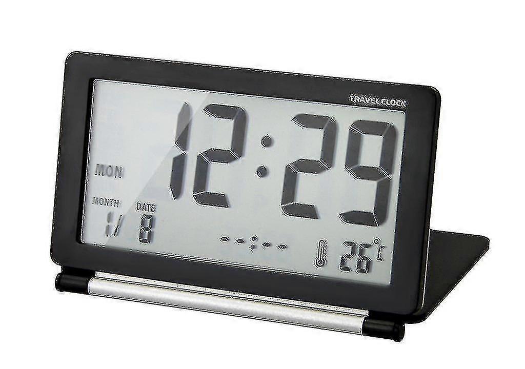 Electronic Travel Digital Lcd Alarm Clock Portable Flip Folding Silent Desk Alarm Clock