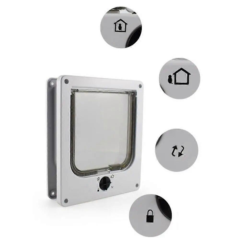 1PCS New Cat Flap Door 4 Way Lockable Pet Door For Small Kitten Dog Tiny Puppy Supplies Security Intelligent Control Pet Door