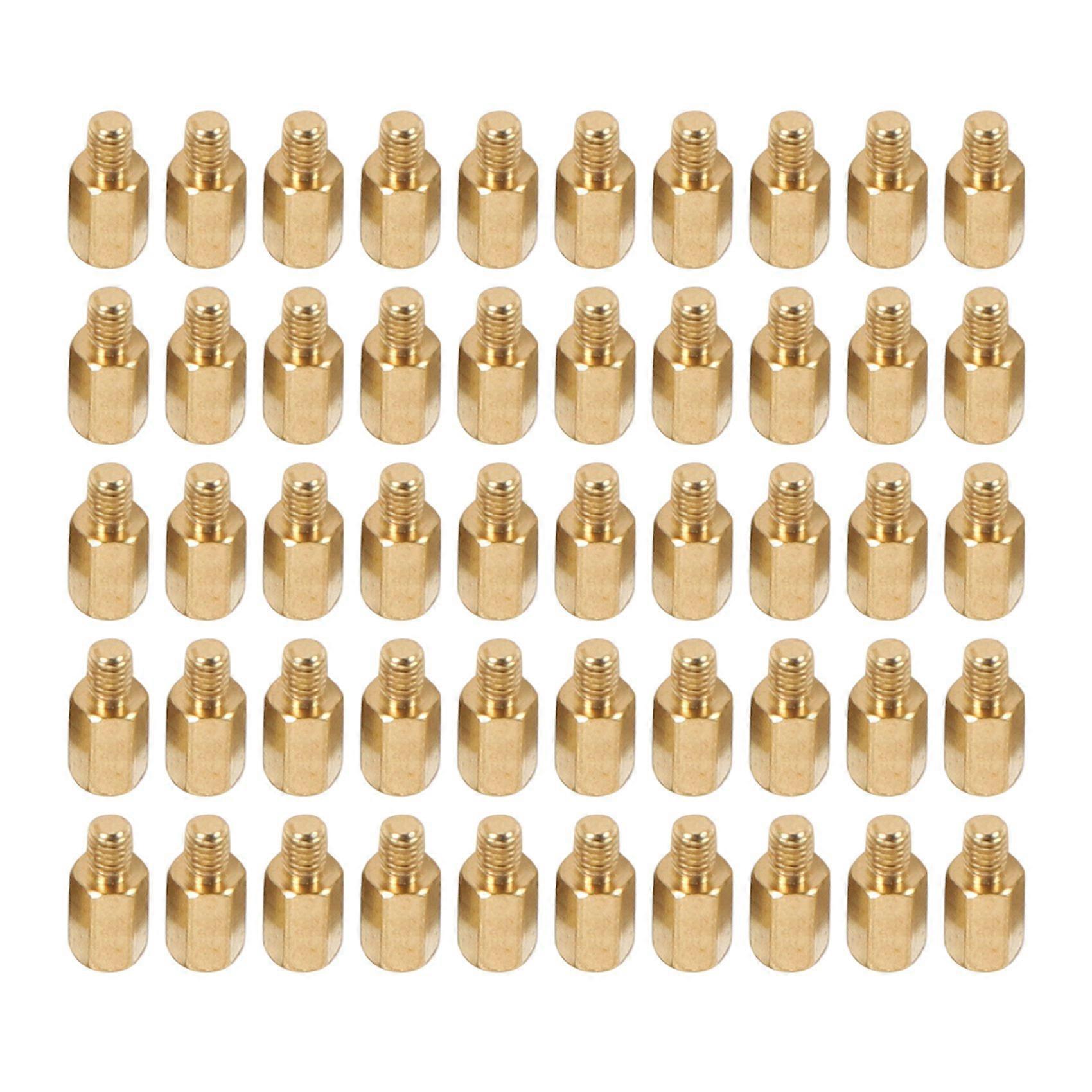 50 Pcs PC PCB Motherboard Brass Standoff Hexagonal Spacer M3 7+4mm