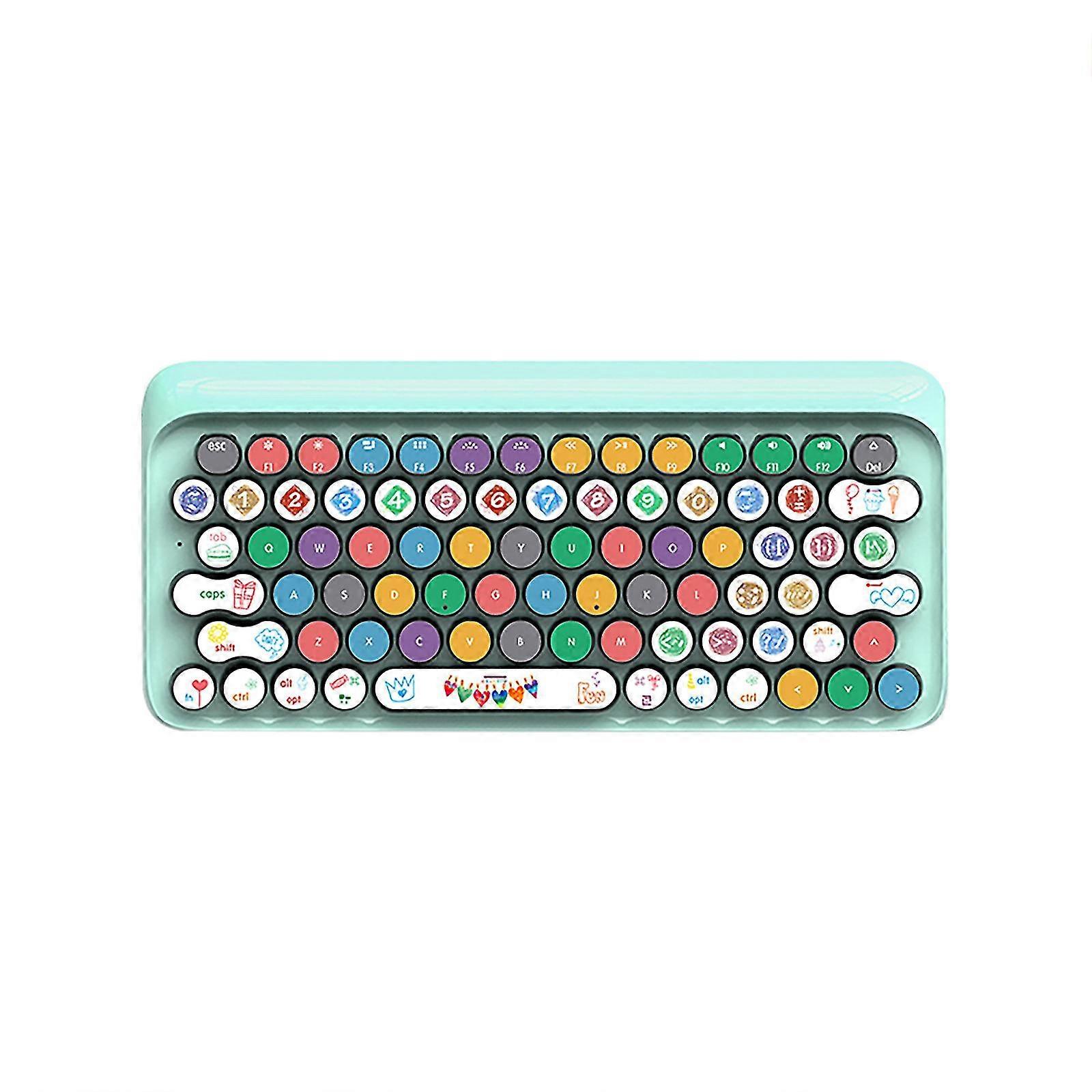 universal round keycap 104 keys creative cute pattern desktop keyboard sticker