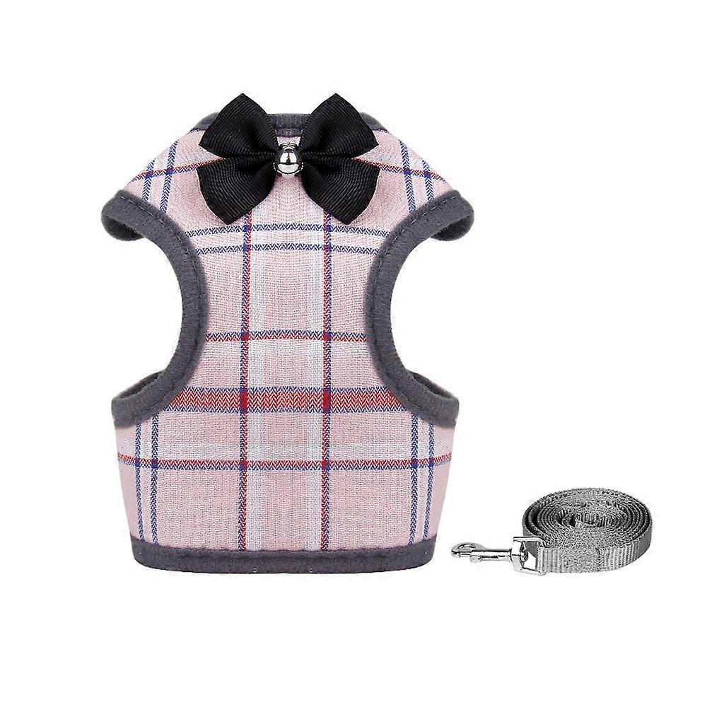 Cat Harness and Leash for Walking, Escape Proof (S, Pink)