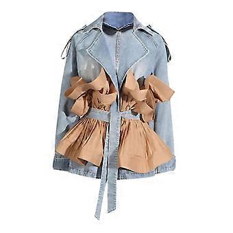 Denim Jacket for Women Trendy Outfit Jean Waistcoat for Fishing Street Trips S