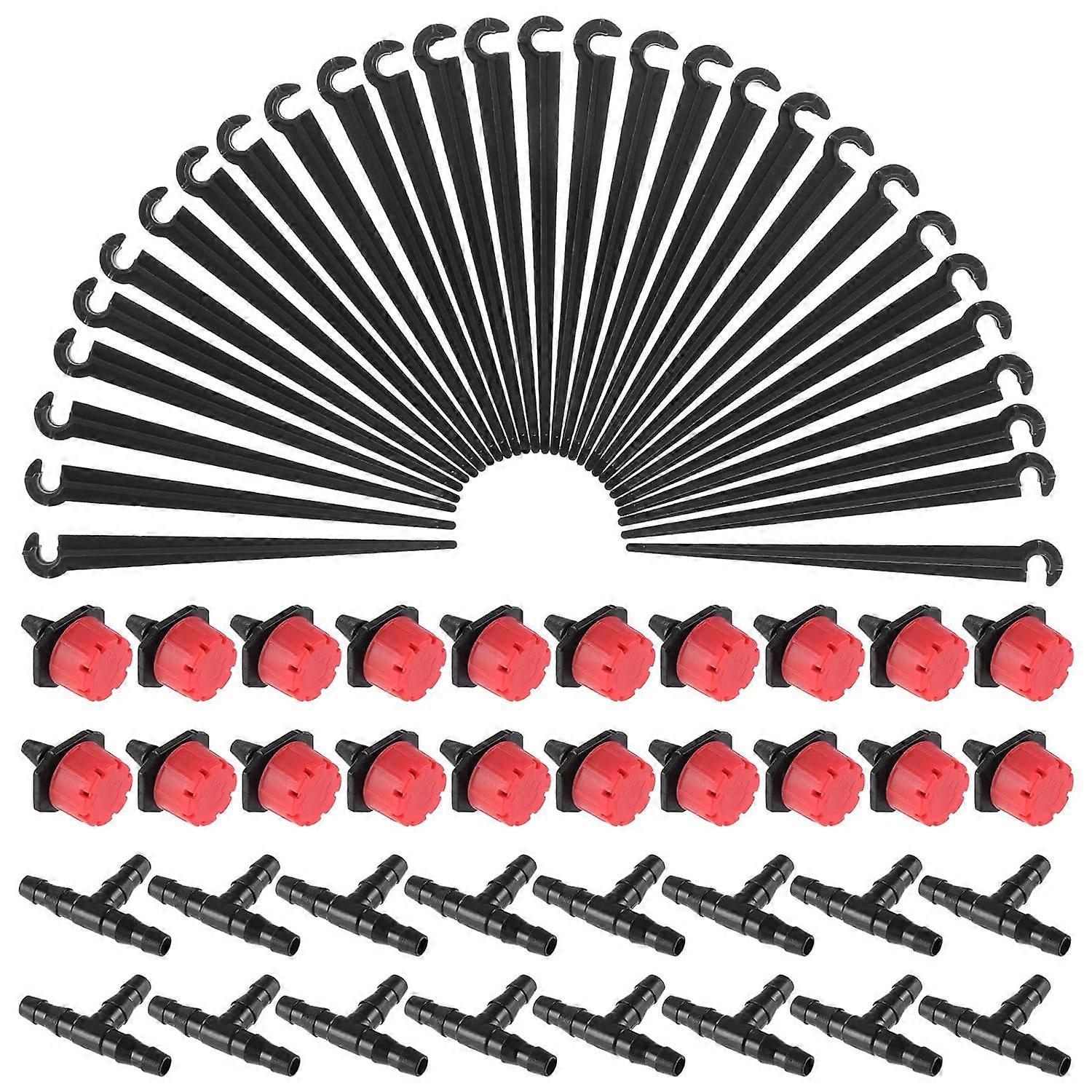 150Pcs Micro Drip Kit,Adjustable Irrigation Drippers+Tee Joints+Drip Tube Support Stake Micro System Self Watering Diy Irrigation Kit