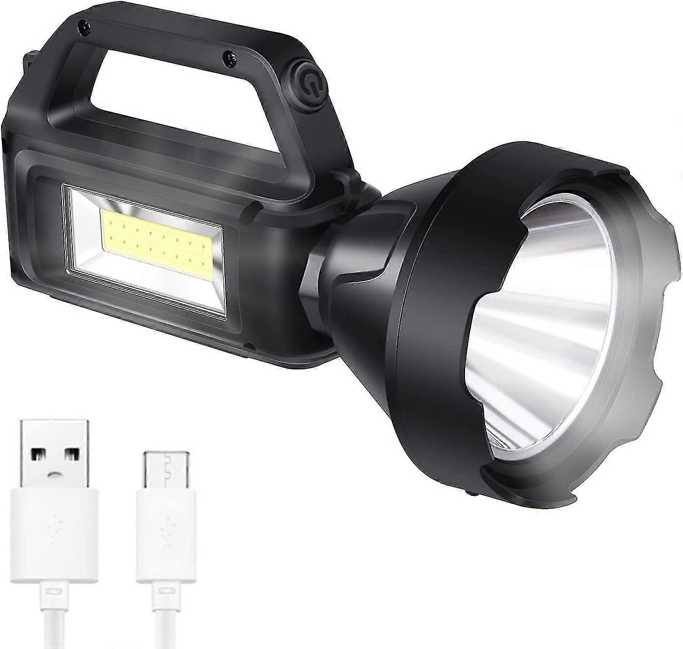 Flashlight With Side Light, Solar Charge, Waterproof Ipx4