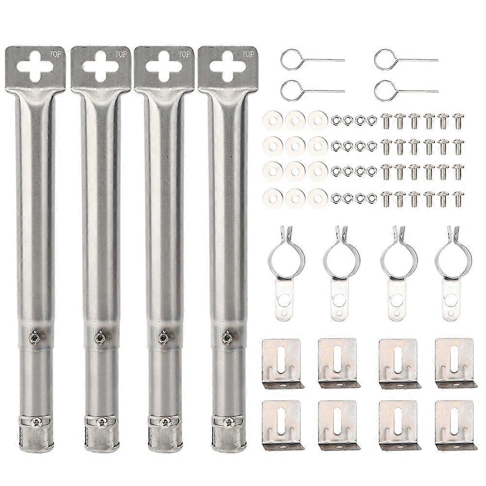 調整可能なステンレス鋼バーベキューバーナー - 12-17.5インチグリルに適合、シルバー、簡単インストール、4個