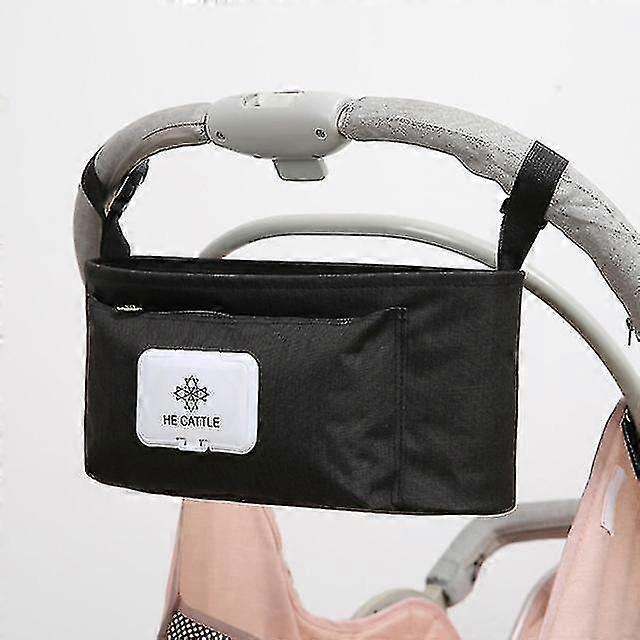 2 in 1 portable stroller organizer trolley baghe black