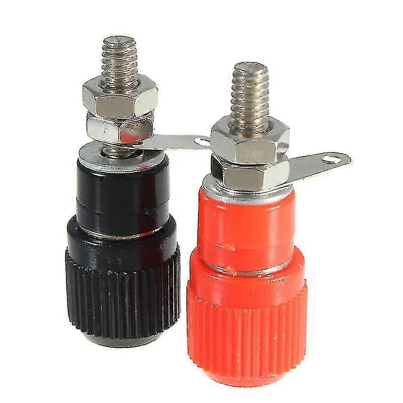 hmwy-1 pair black red audio amplifier terminal binding post banana plug jack connector
