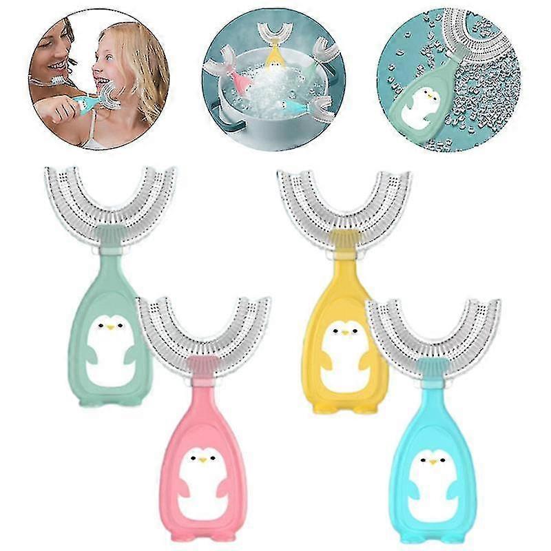 children soft u-shape 360 thorough cleansing toothbrush for ages 2~12 years