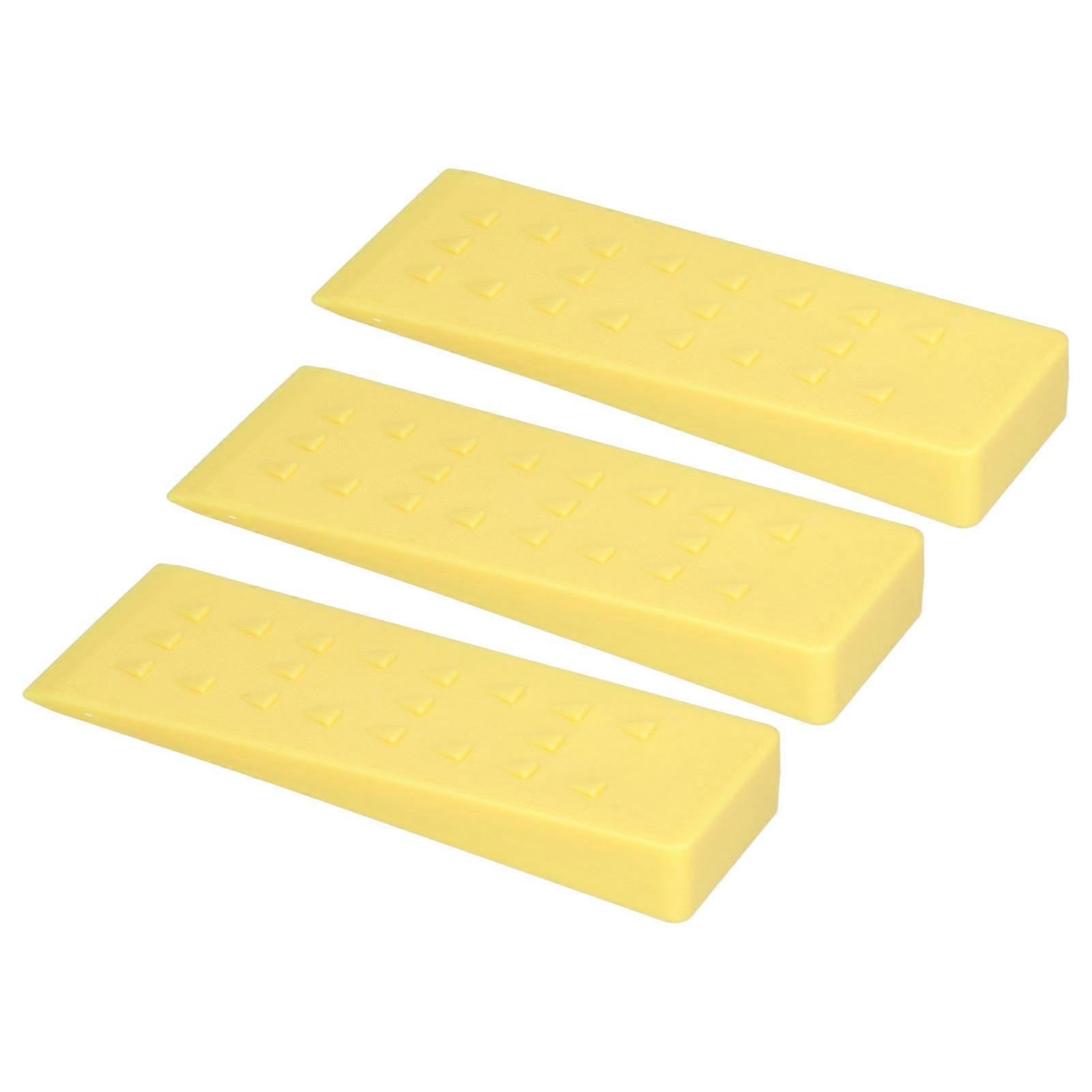 3pcs Tree Felling Wedges with Spikes 25x8cm Yellow Safe Trees Cutting for Loggers Fallers