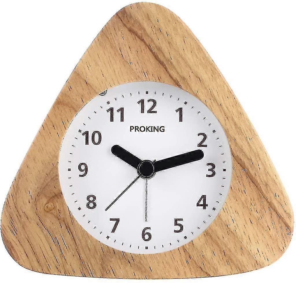 Hölzerner Retro Silent Wecker mit Licht