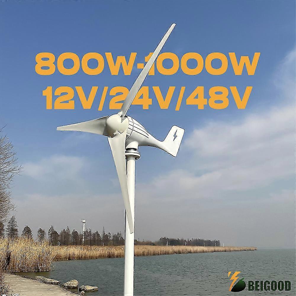 Wind Mill Turbine Generator Energy Power 800w 1000w 12v 24v 48v Complete Kit Residential With Mppt Charge Controller For Homeuse