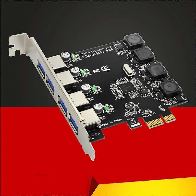 5Gbps Superspeed 4 Ports USB 3.0 Expansion Card Adapter PCI-E PCI Express Controller for PCIe X1 X4 X8 X16 Port for Win 7 8 10