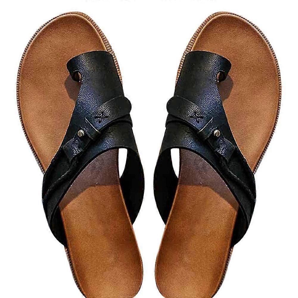 Kadın Ortotik Sandalet Bunion Düzeltme Düz Topuk Slayt Terlik Flats Ayakkabı