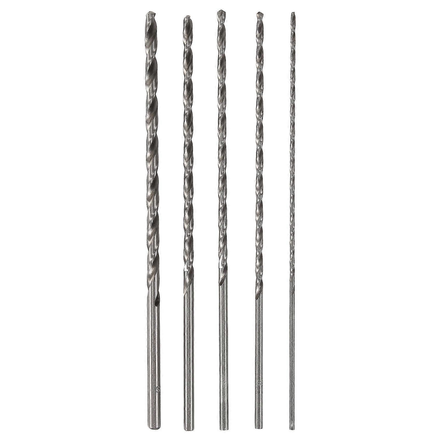 5pcs Extra Long High-speed Steel Drill Bit Sets Straight Twist Drill Bit Tool 2-5mm For Wood