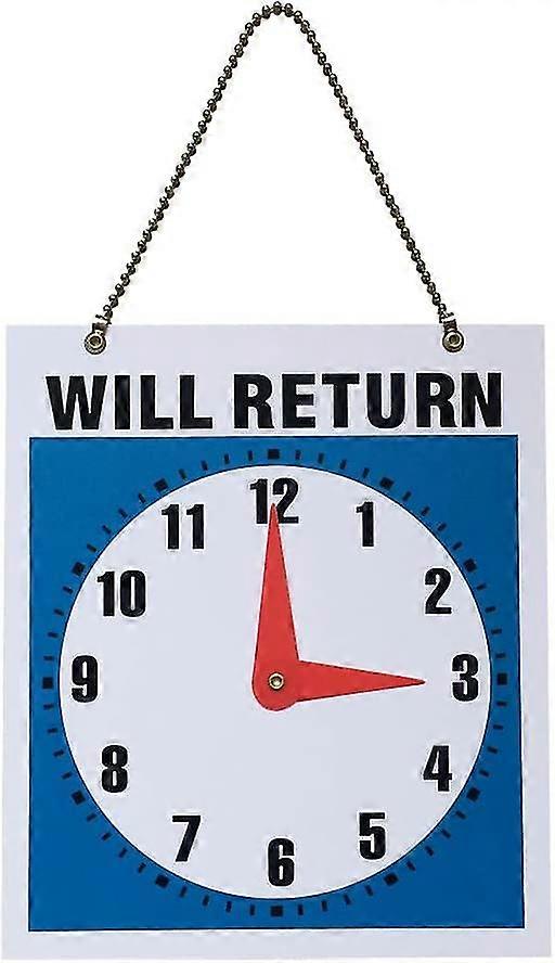 Clock Sign Display Will Return Sign Open Pvc Sign For Office Shop Bar Window Conference Store 2pcs