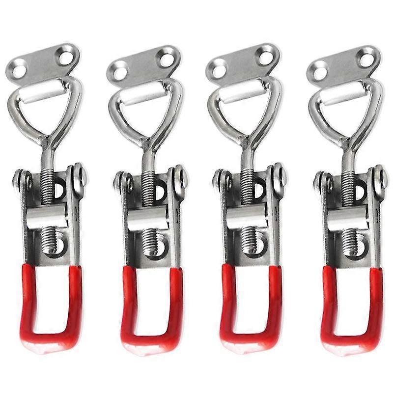 4PCS Stainless Steel Locks with Adjustable Buckles, Horizontal Clamp, Quick Door Bolt Clamp