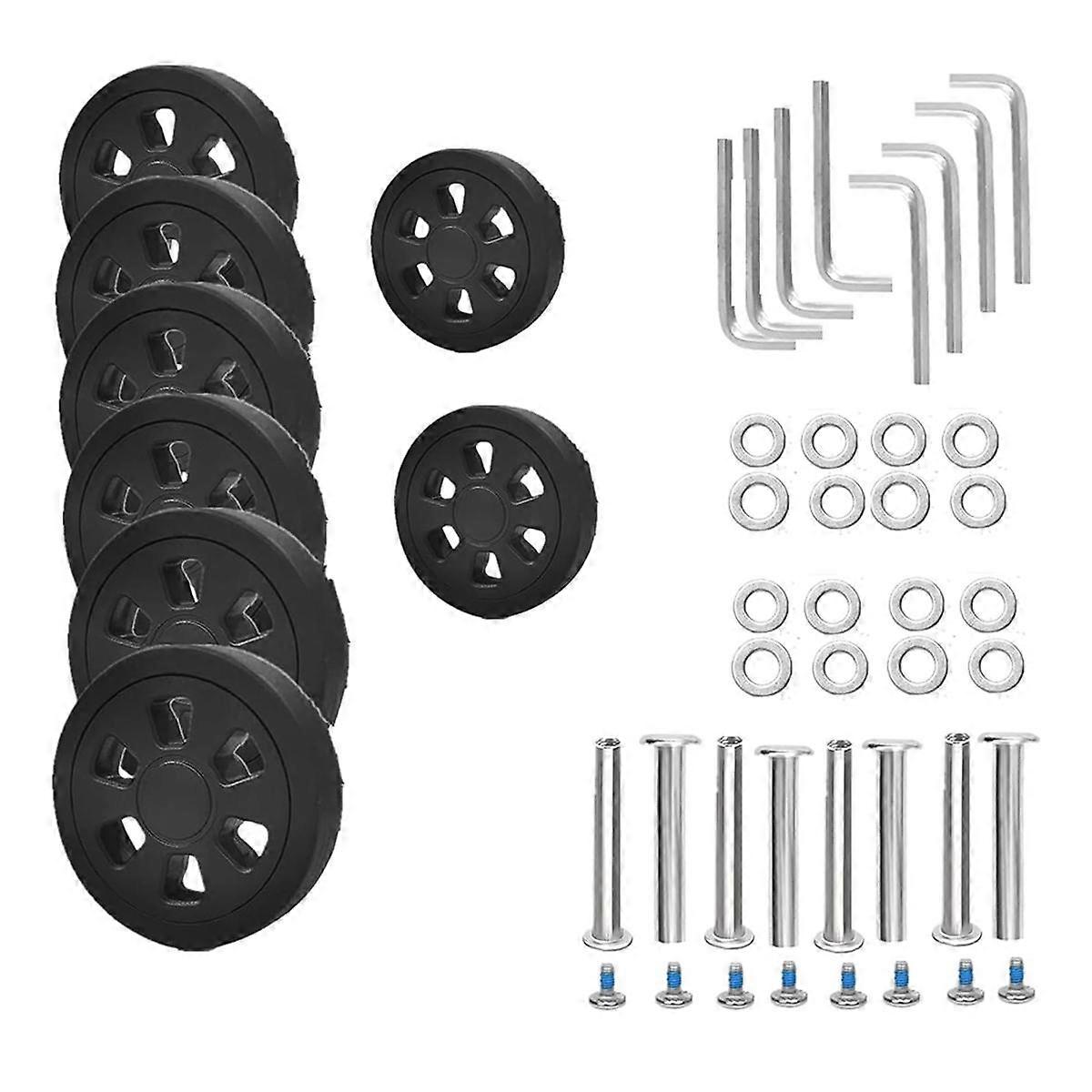 8pc Luggage Wheels Replacement,Dia 2.16in/55mm Thick 0.47in/12mm Resistant Rubber Mute Caster Repla