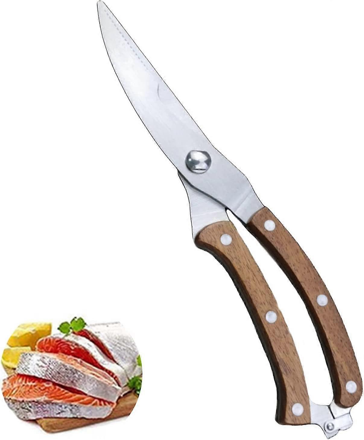 Stainless Steel Poultry Scissors,kitchen Scissors With Non-slip Handle (silver)