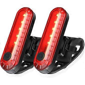 Led Rücklicht USB Aufladen 2 Pack Helle Fahrrad Rückwärts Taschenlampe 4 Lichter