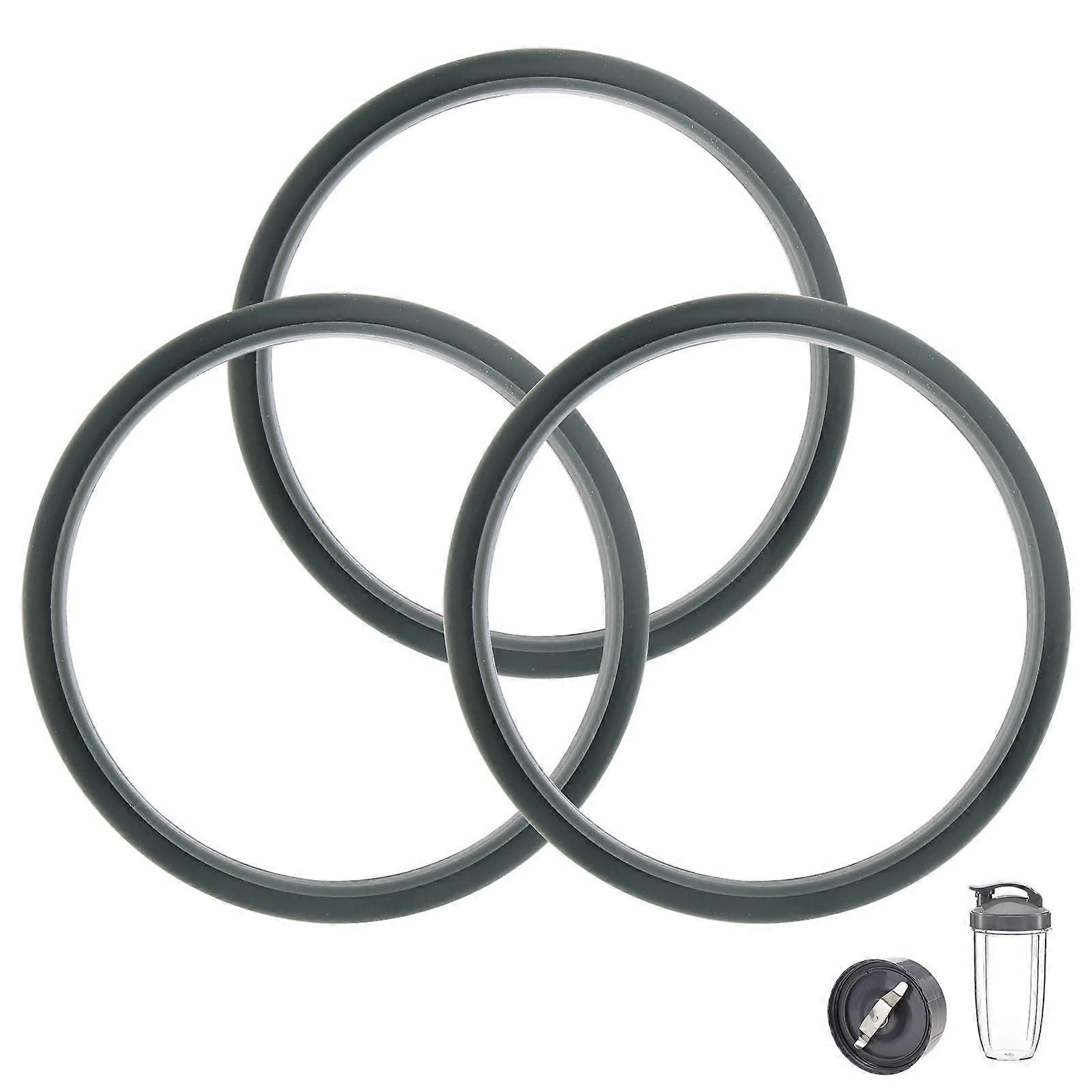 3 Pack Replacement Rubber Seal Rings Gaskets Part, Silicone Nutribullet Accessories Compatible with Nutribullet 600 900 Series Blender