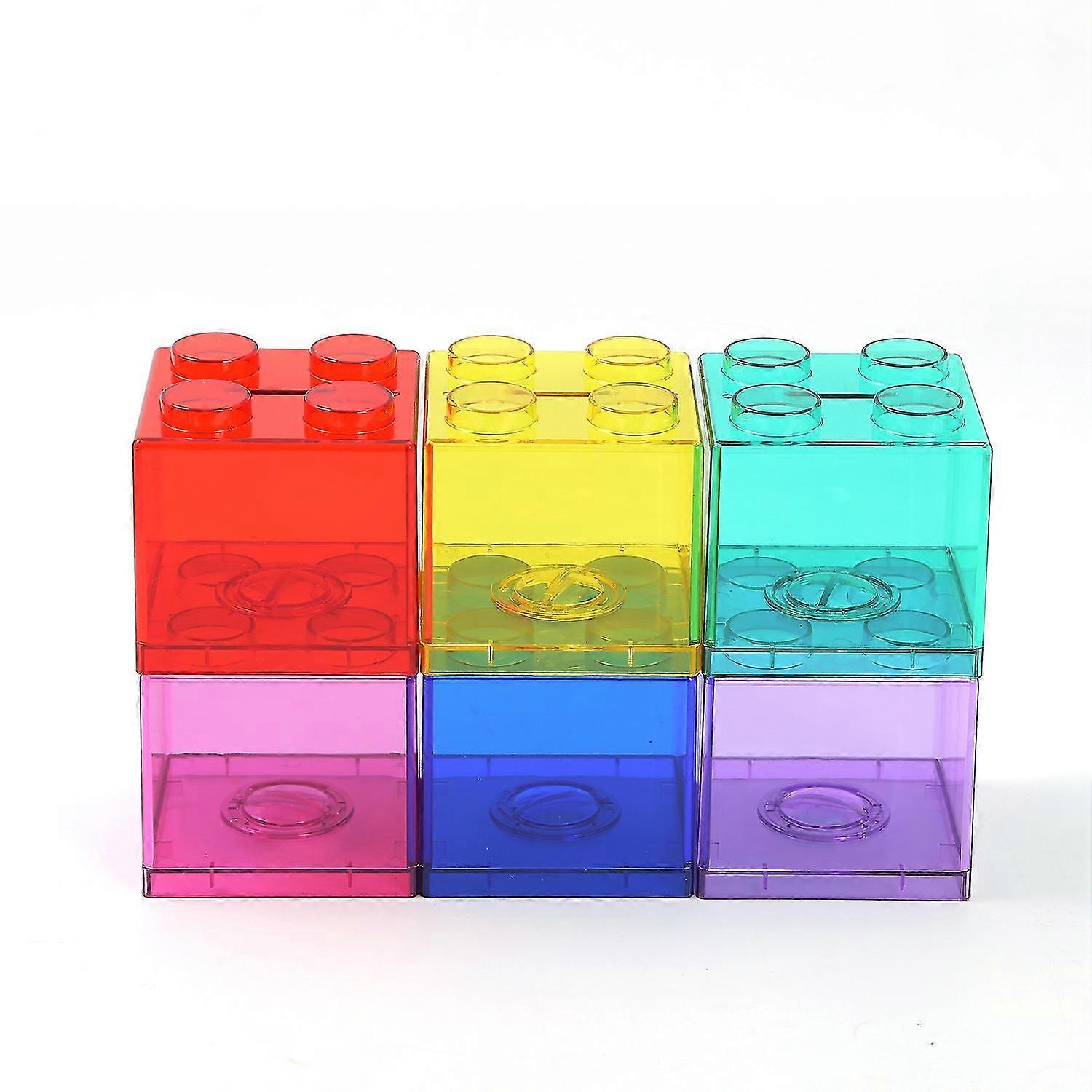 Salvadanaio Dream Saver per bambini in design a mattoni L-e-go con acrilico trasparente colorato resistente