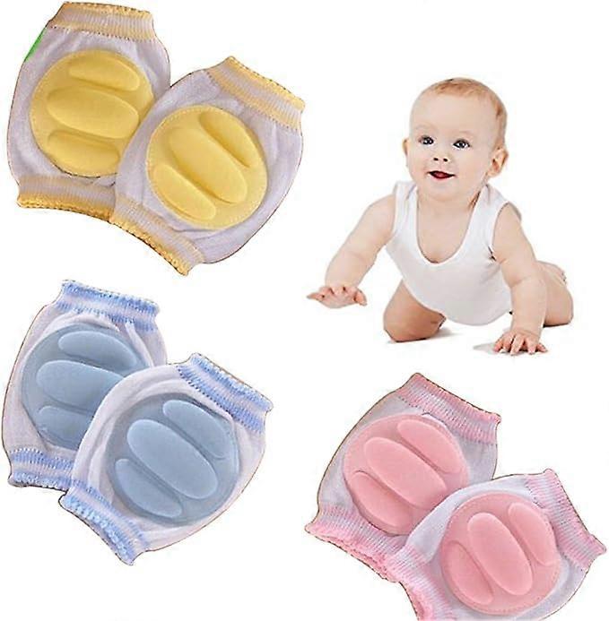 Elastic Unisex Infant Toddler Baby Kneepads, 3 Pairs, Random Color