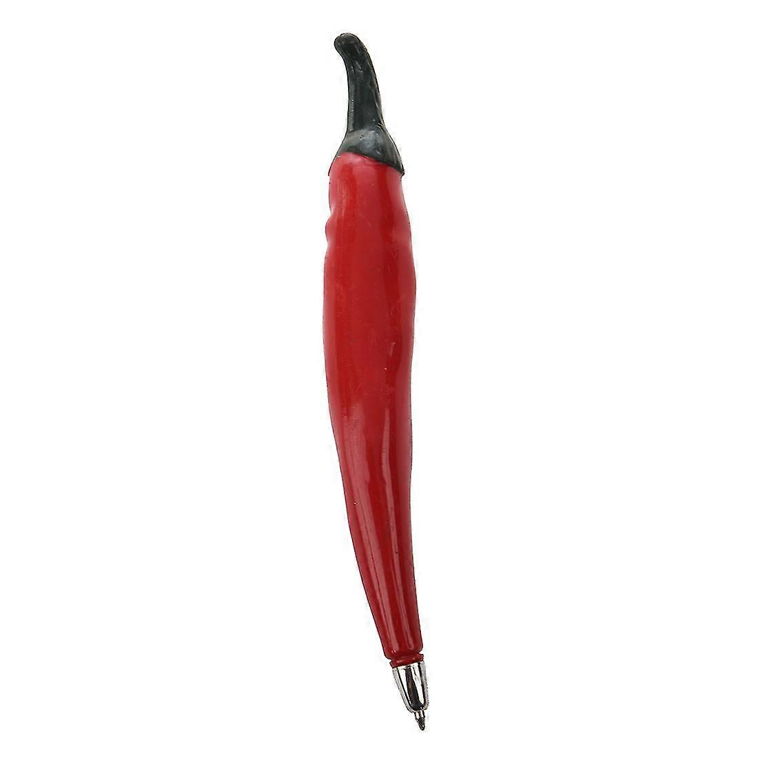 Red Plastic Chilli Pepper Shaped Black Ink Ballpoint Pen For Students
