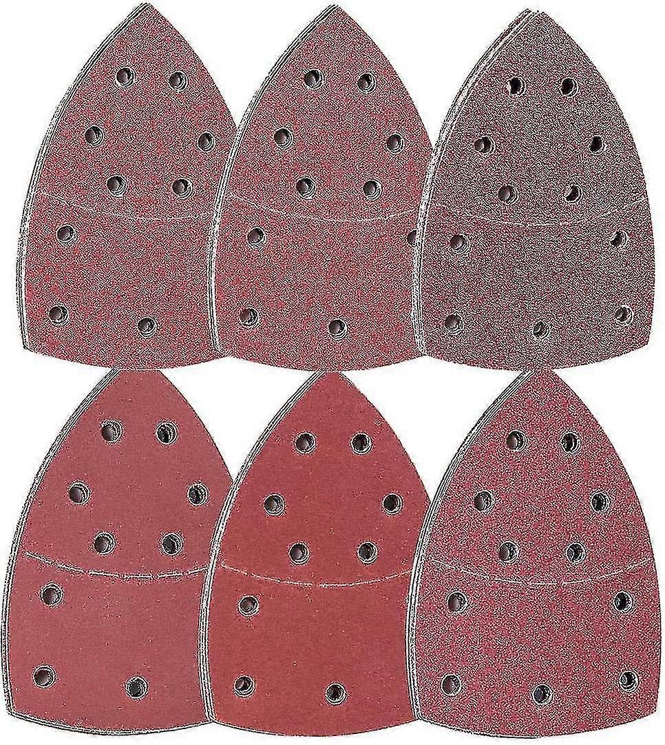 72 Pieces Sanding Sheets Triangular Sanding Paper, 105 X 152 Mm, (12 X Grit 40/60/80/120/180/240 Each), For Multifunction Sander Starlight