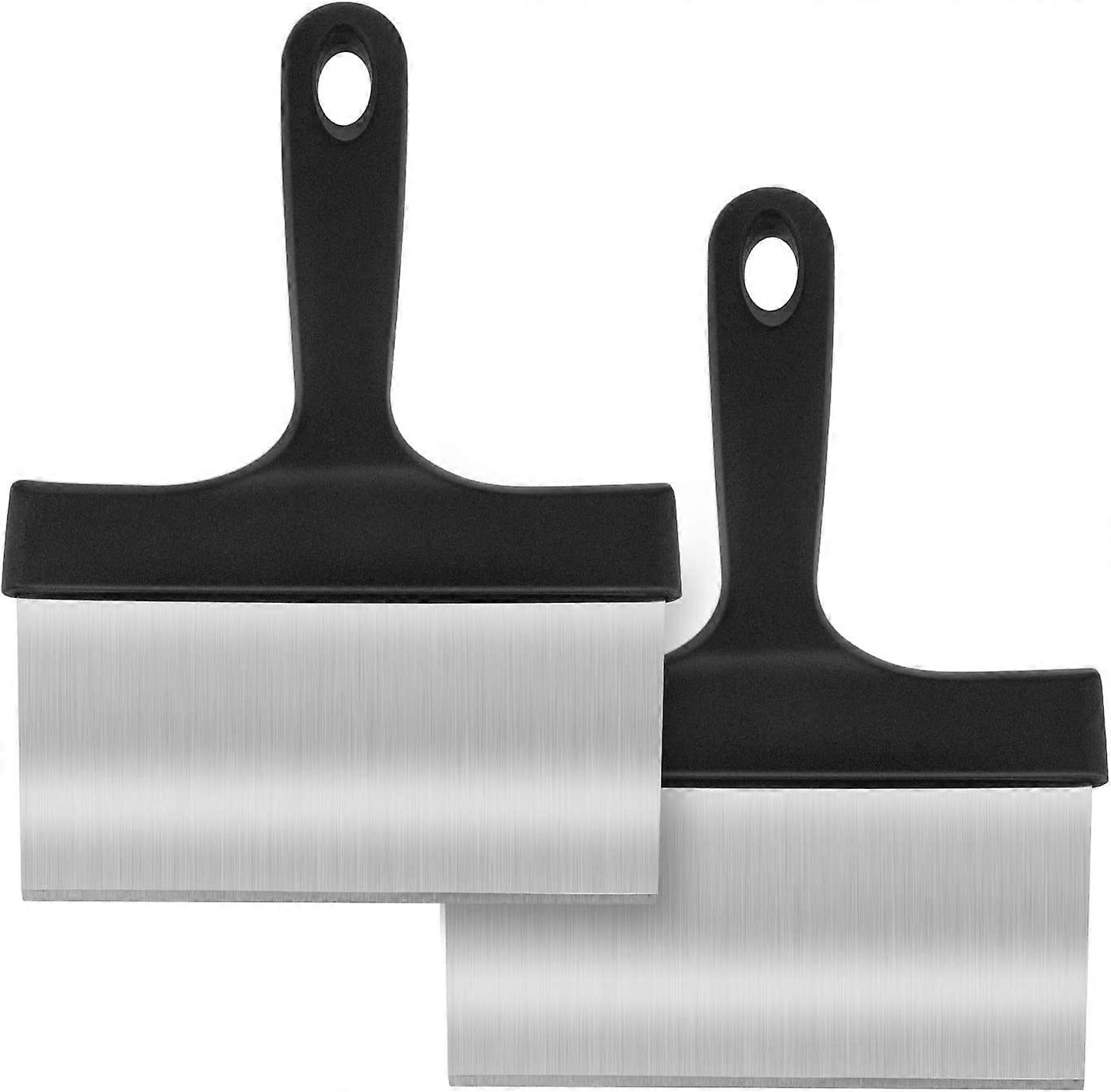Heavy Duty Grill Scraper, Stainless Steel Grill Scraper Food Scraper Grill Scraper Tool with Handle, Steel Griddle Scraper Grill Griddle Spatula Scrap