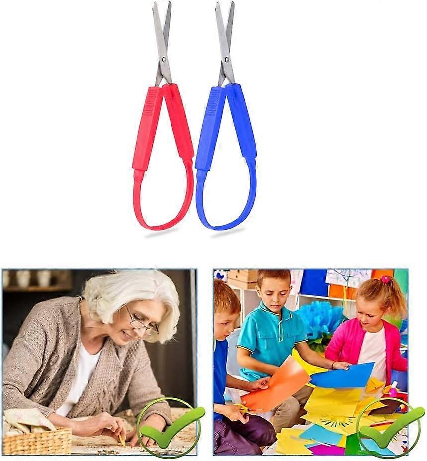 2-Pack Loop Scissors Grip Scissors Loop Handle Self-Opening Scissors ...