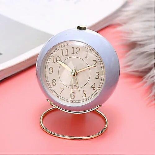 Creative alarm clock Light luxury metal Nordic style Silent alarm clock bedside table top school students use night light