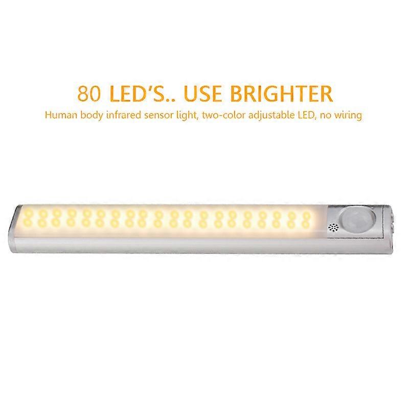 Cabinet Light 80 LED Cabinet Light Closet Lighting Sensor 22CM