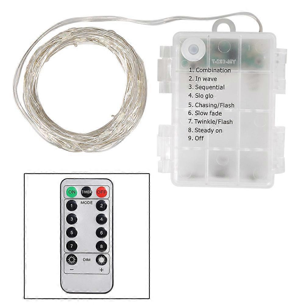 USB Copper Wire LED String Light with Remote Control for Party Decor OrnamentBlue 10m