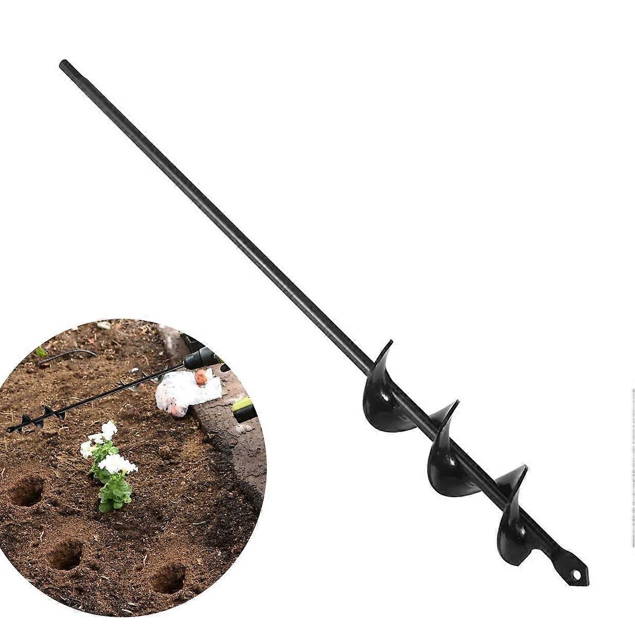 Garden Auger Bit 4x45cm, Practical Planting Tool for Planting Bedding Bulb Seedlings, Spiral Garden Drill Bit for Hand Drill and Electric Drill