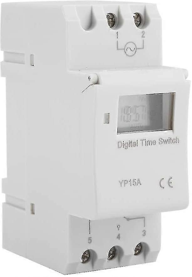 16a Din Rail Programmable Switch With Digital Lcd Programmable Timer Relay