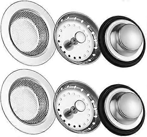 6 Pack of Kitchen Sink Stopper Strainer,Anti-Clogging Stainless Steel Sink Disposal Stopper, Perforated Basket Drain Filter Sieve or Keep Water for Ki