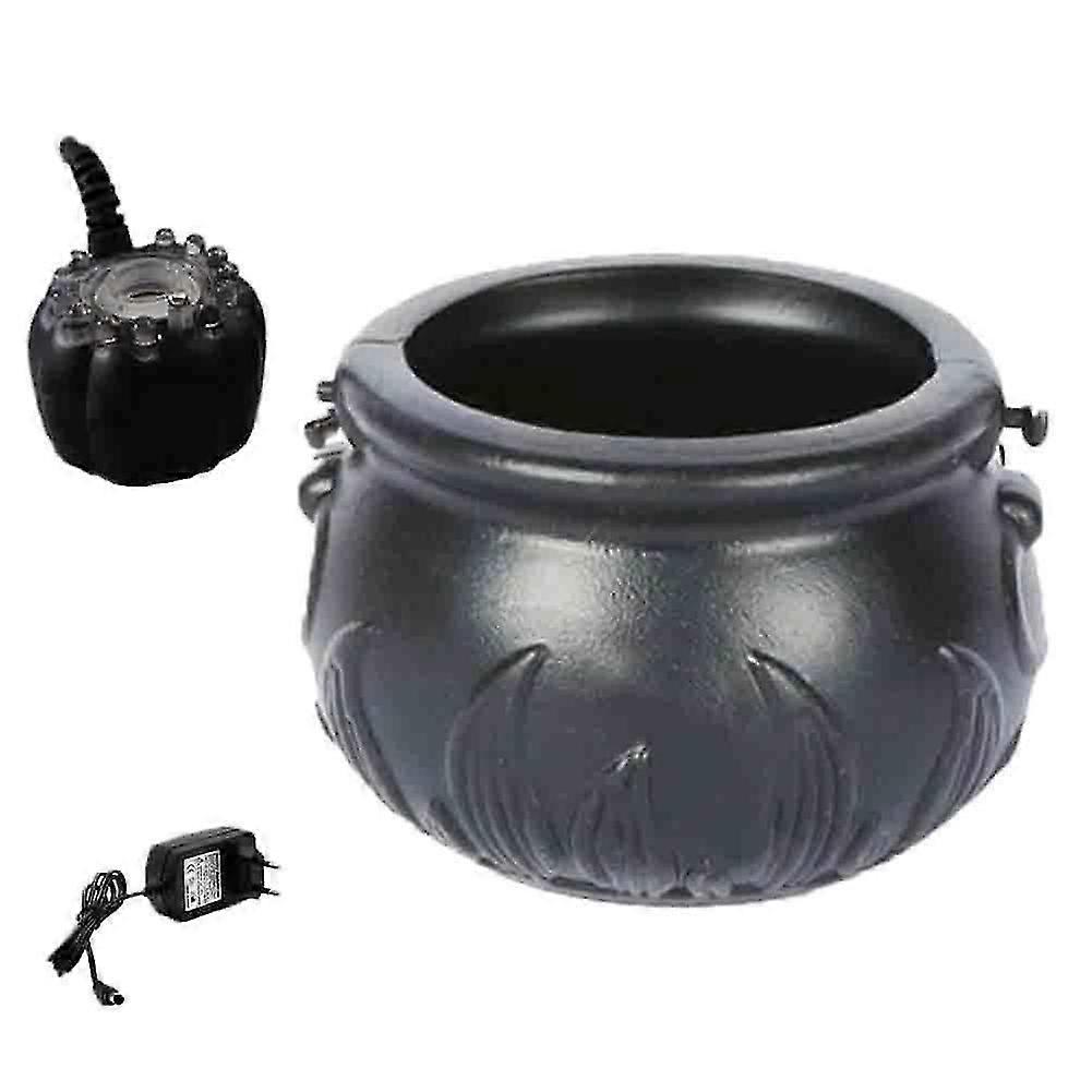 Halloween Witch Pot Cauldron Mister Mist Maker Smoke Fog Machine Color Changing Party Prop Decorati