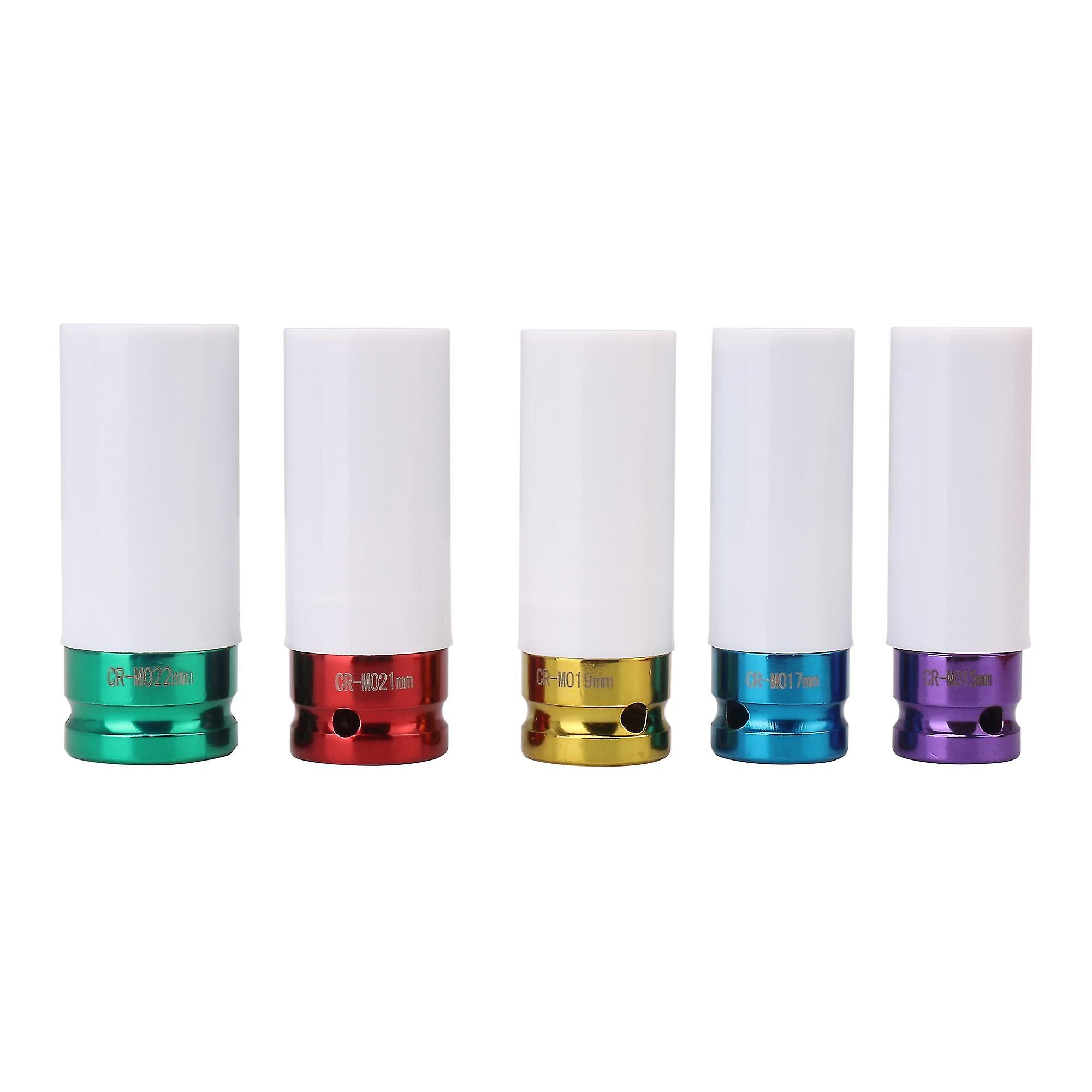 Tool Sockets 5pcs Impact Socket 1/2 Inch Drive 0.51inch Head Inner Dia Sizes Steel
