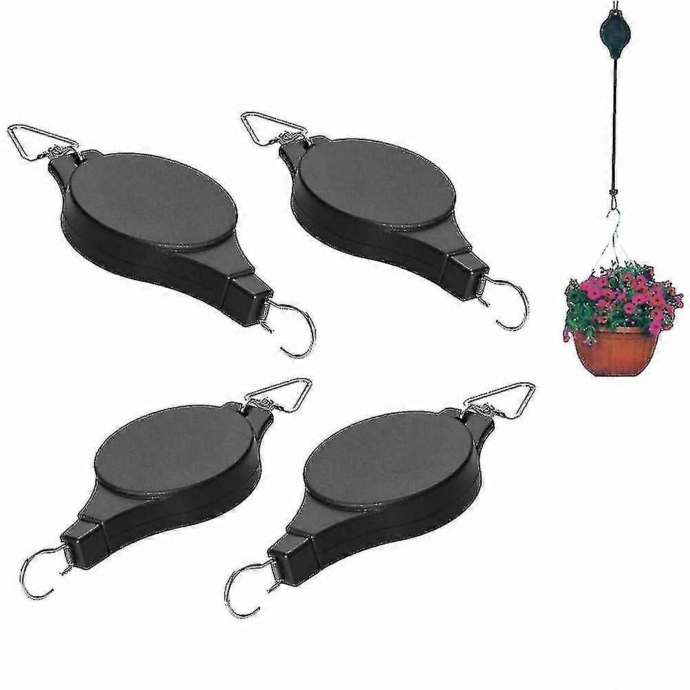 4pcs Retractable Plant Pulley Adjustable Hanging Flower Basket Hook