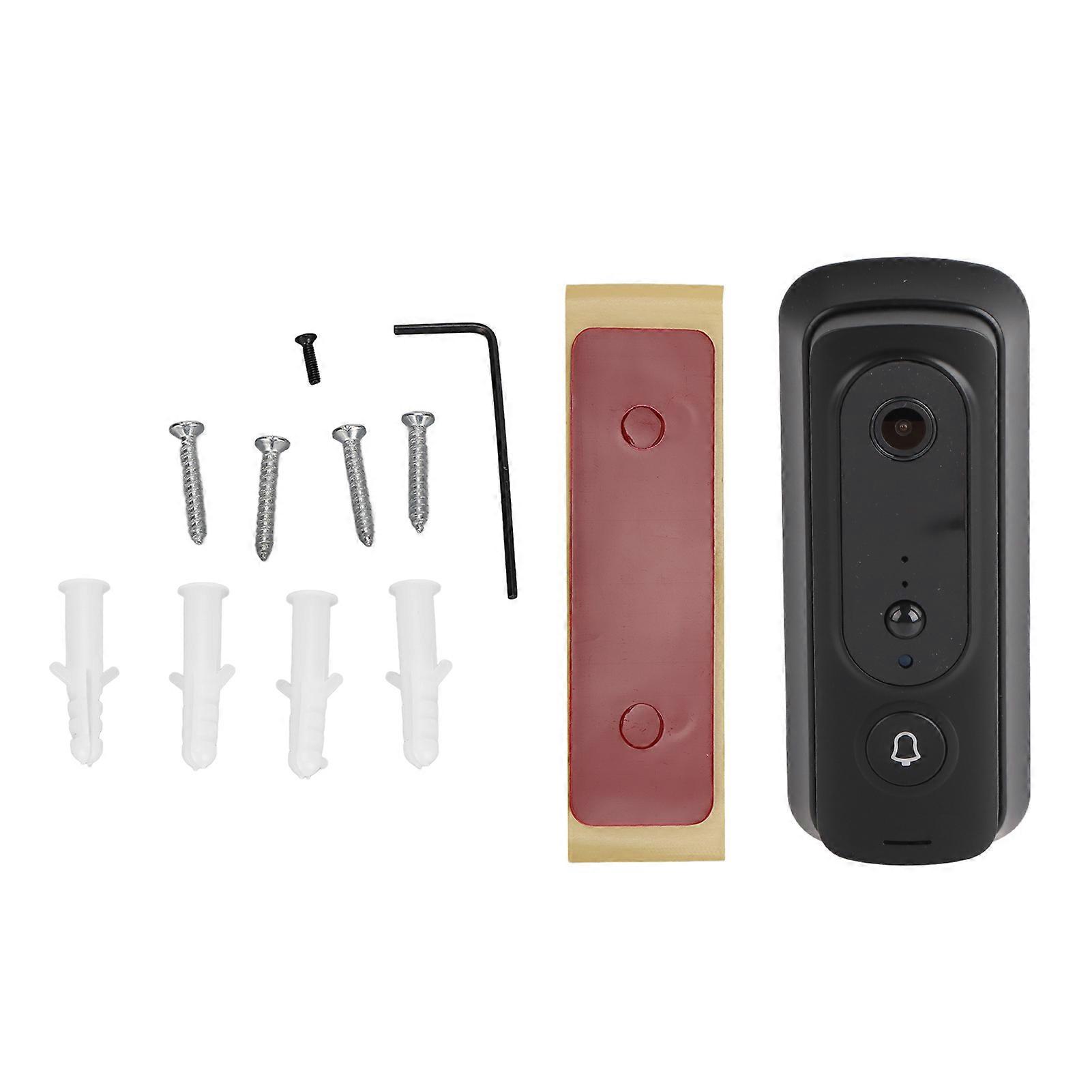 Wireless Doorbell Camera Two Way APP Design Real Time Monitoring Low Consumption Inbuilt PIR Video DoorbellBlack