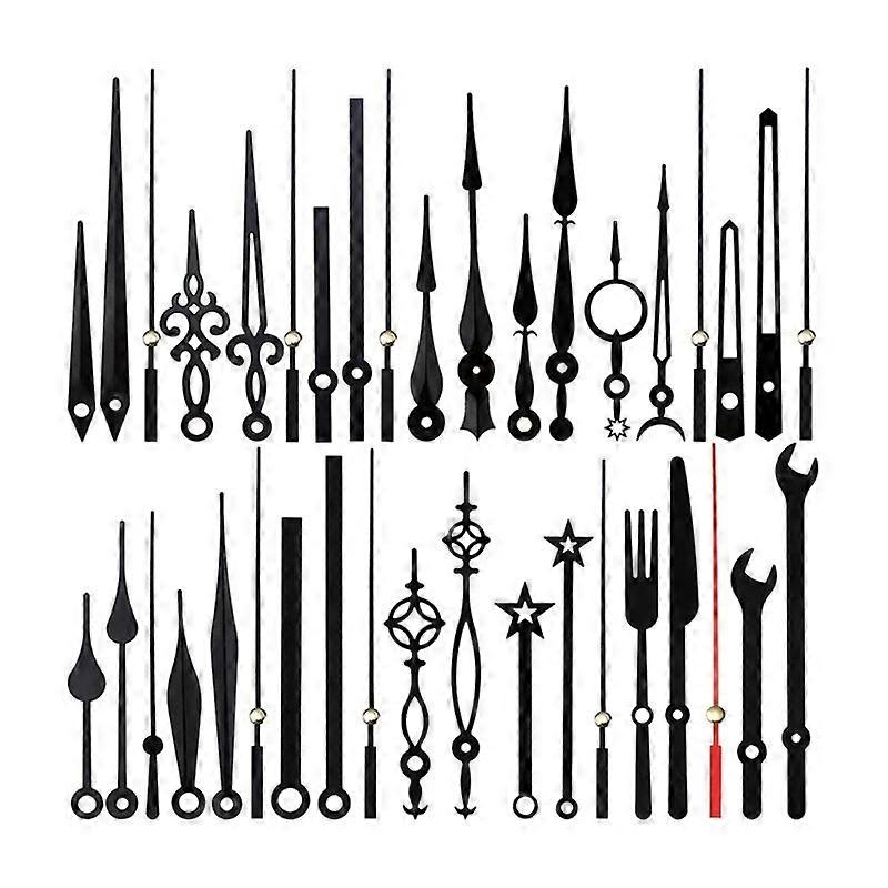 DIY Pendulum Clock Movement Part Black/Gold Movement Set for Clock Repair or Replacement Long Shafts Clock hands Drop