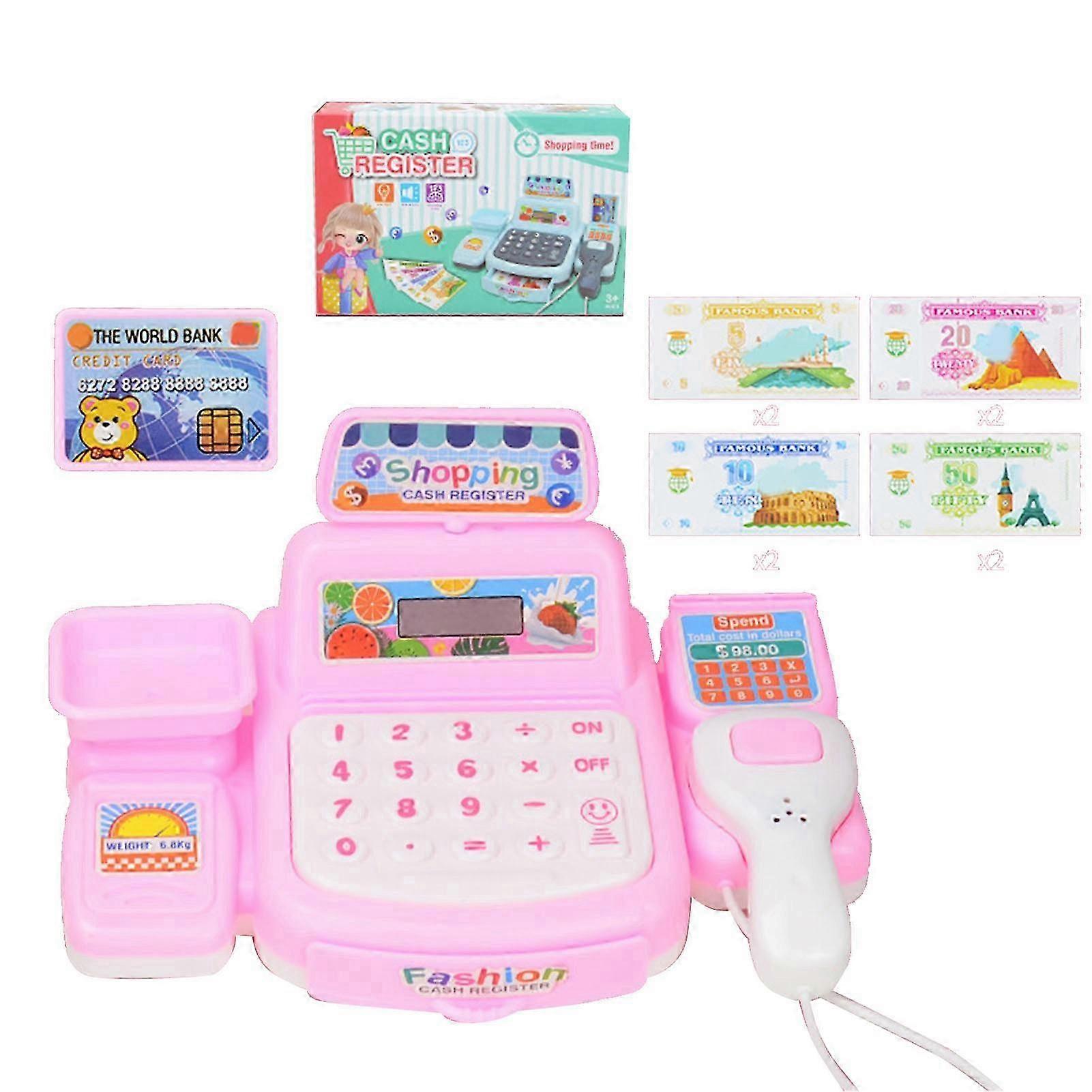 ごっこ遊びレジシミュレーションミニ子供用スーパーマーケットレジのおもちゃロールプレイングピンク