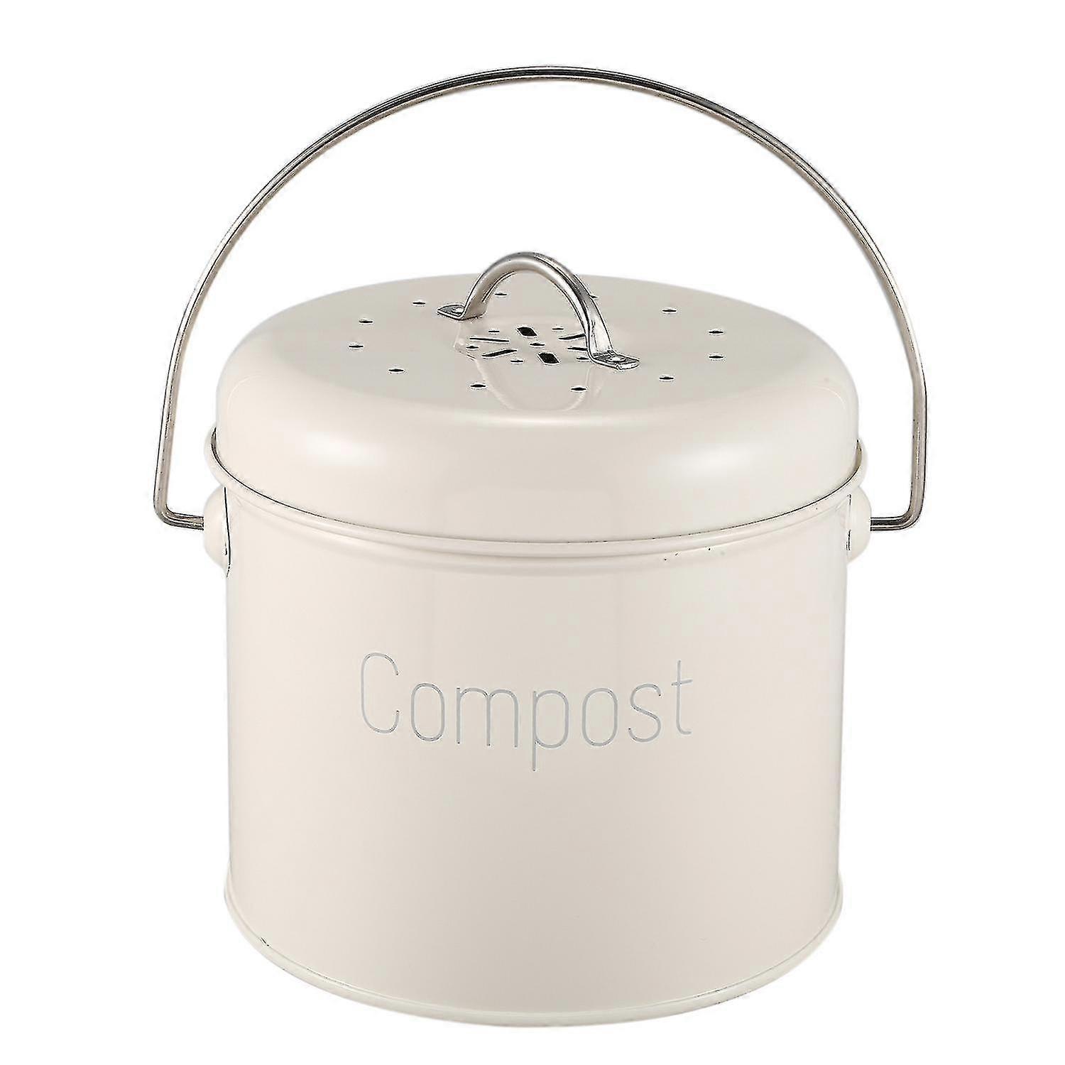 堆肥箱3l-ステンレス鋼キッチン堆肥箱-食品廃棄物用キッチン堆肥-石炭フィルト