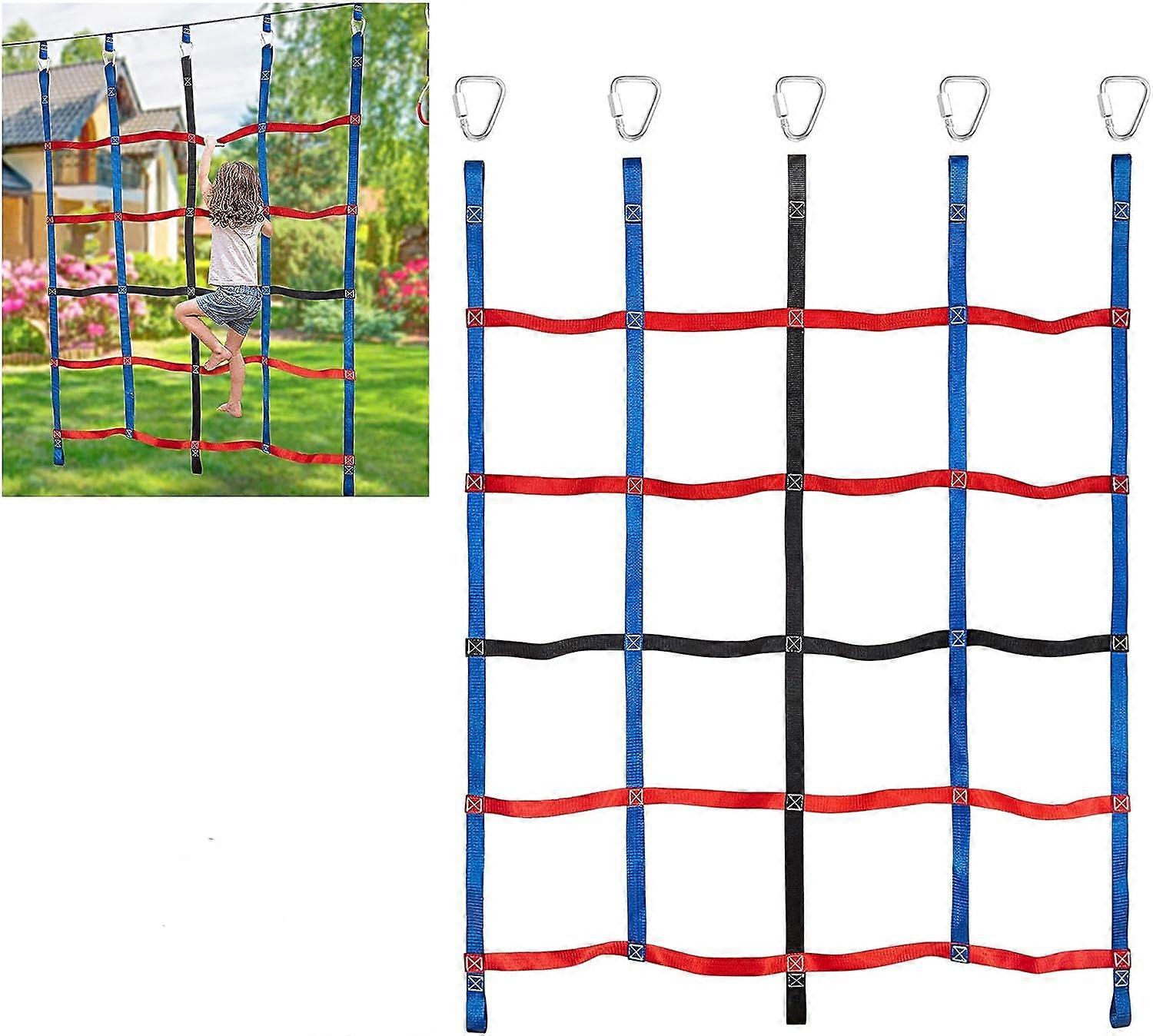 Climbing Cargo Net for Kids Ninja Net Climbing Swingset Polyester Rope Ladder for Jungle Gyms Playground Ribbon Net