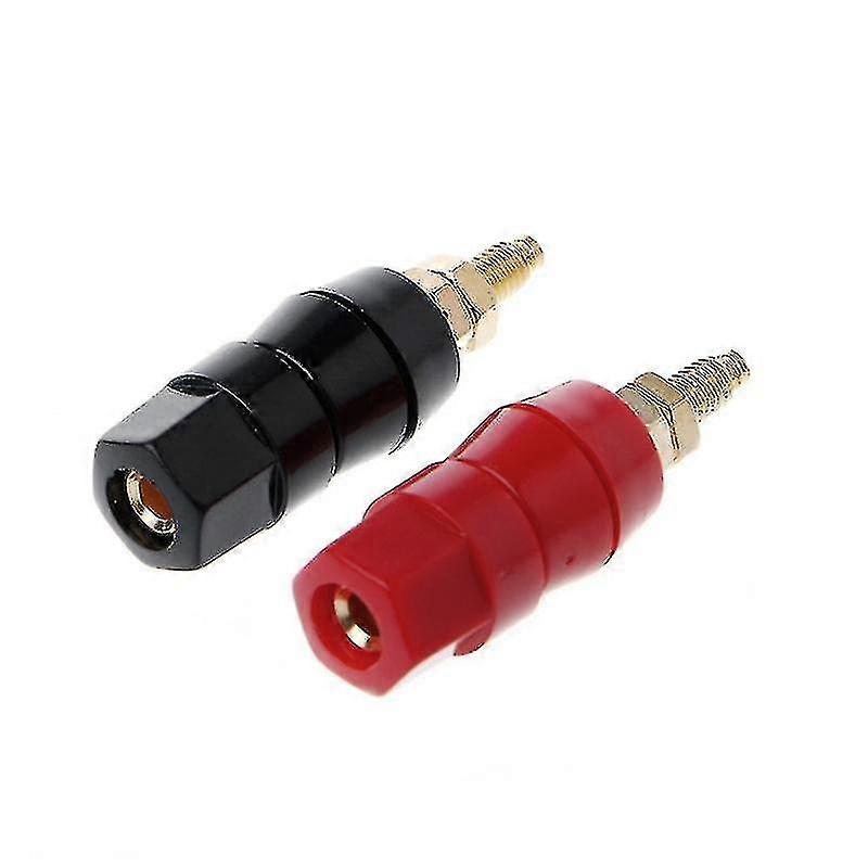 1 Pair 4mm Banana Plug Red Black Connector Amplifier Terminal Binding Post Speaker Jack