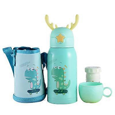 ポータブルバックパックとレジャーマグカップ、食品グレードのステンレススチールトラベルマグを備えた500ml子供用魔法瓶マグ