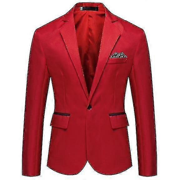 Men Slim Fit Office Blazer Jacket Solid Suit Coat
