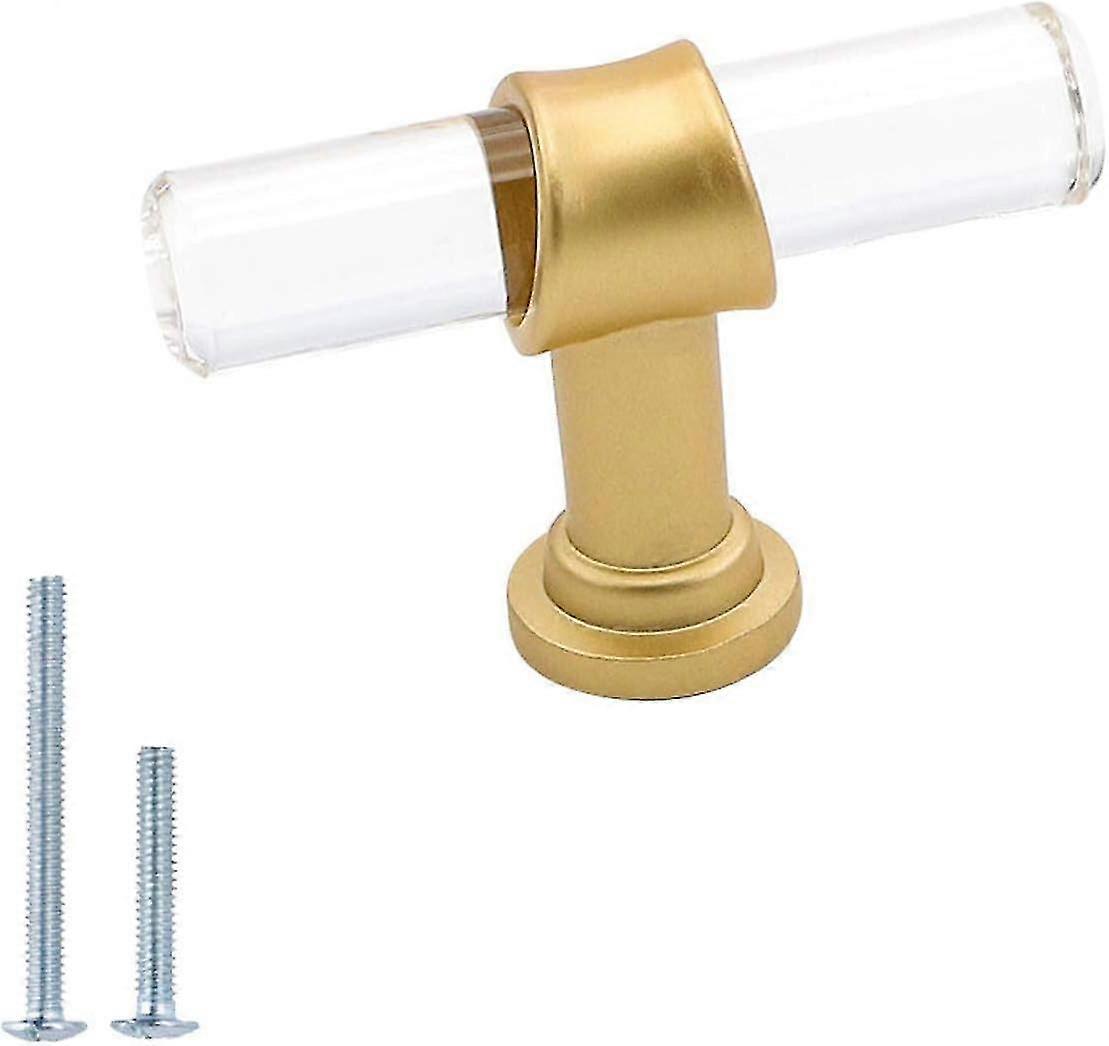 10 Pack Brushed Brass Cabinet Knobs Acrylic Drawer Knobs - Ls9165gd Acrylic Knobs For Kitchen Cabinets Dresser Cupboard Hardware Pulls Handles
