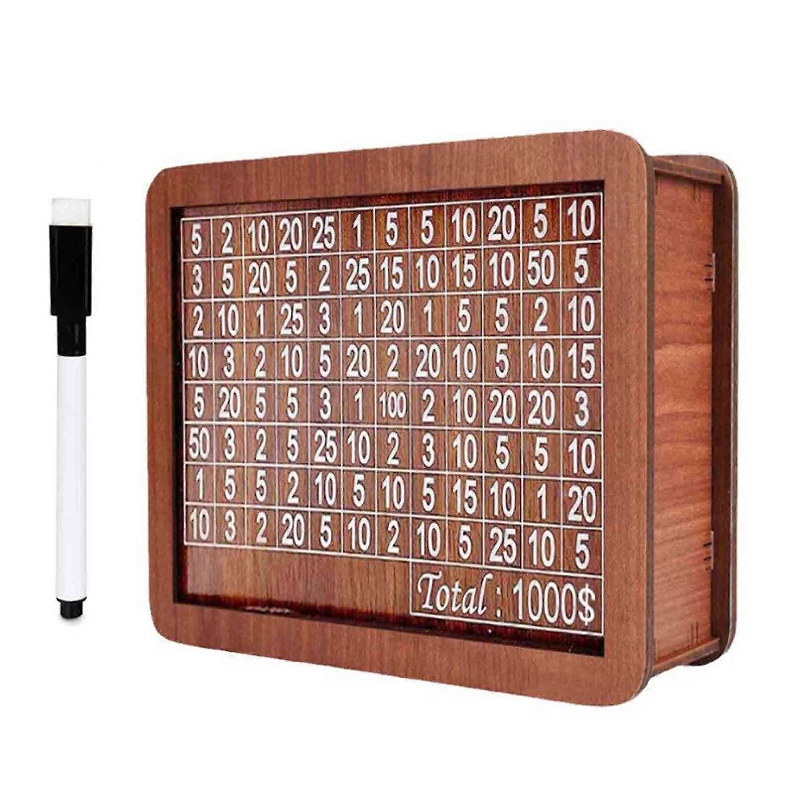 Wooden Money Box With Money And Numbers With Counter Crafts Portable Storage Case Money Saving Box For Adults Child FAN0656