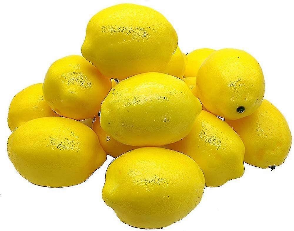 15pcs Artificial Lemons Artificial Fruit Artificial Yellow Lemon Foam Lemon